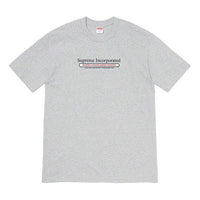 Supreme FW19 Week 7 Inc. Tee Chest Alphabet Short Sleeve Unisex Gray SUP-FW19-752