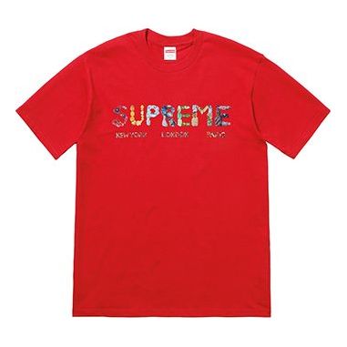 Supreme SS18 Rocks Tee Red Alphabet Logo Short Sleeve Unisex SUP-SS18-482