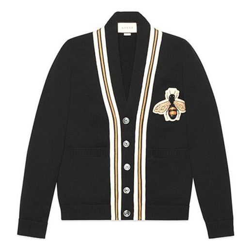 Gucci Bee Patch Cardigan 'Black' 456883-X5H38-1082