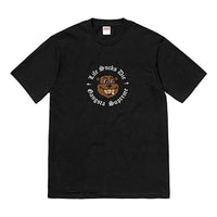 Supreme FW18 Life Sucks Die Tee Black Bear Round Neck Short Sleeve Unisex SUP-SS18-774