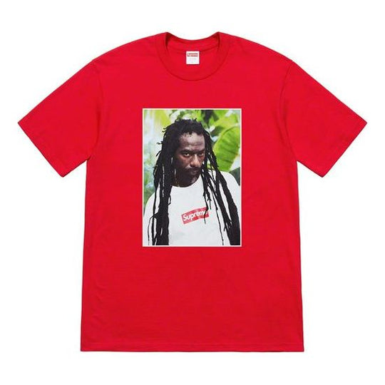 Supreme SS19 Buju Banton Tee Reggae Character Printing Short Sleeve Unisex Red SUP-SS19-10481