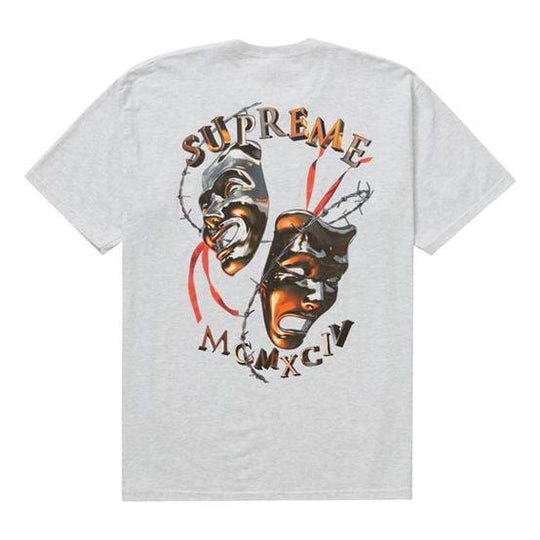 Supreme SS20 Week 1 Laugh Now Tee Thorns Smiling Face Printing Short Sleeve Unisex Gray SUP-SS20-290