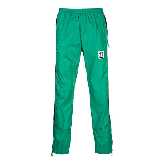 Men's Off-White SS21 Side Stripe Athleisure Casual Sports Pants Slim Fit Green OMCA123S20A230204400