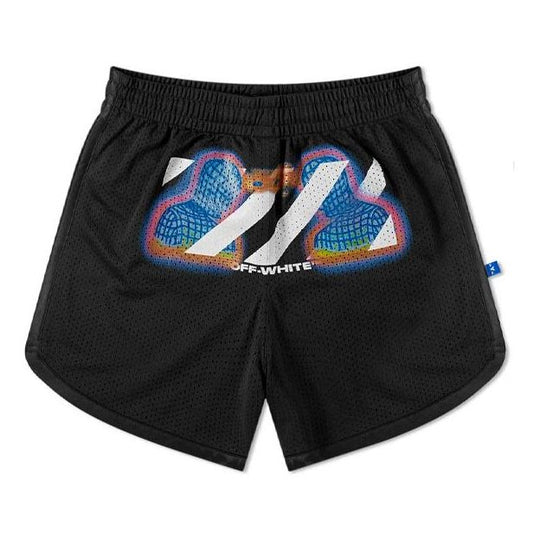 Off-White Stripe Mesh Shorts Version Black OMCI007E191010061088