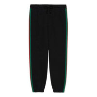 Gucci x THE NORTH FACE Crossover SS21 Webbing Printing Cotton Sports Pants/Trousers/Joggers Black 657490-XJDIP-1082