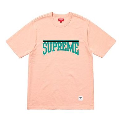 Supreme SS18 Arch SS Top Peach logo Short Sleeve Pink SS18-0209