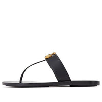 (WMNS) Gucci Thong Sandal With Double G 'Black Leather' 497444-A3N00-1000