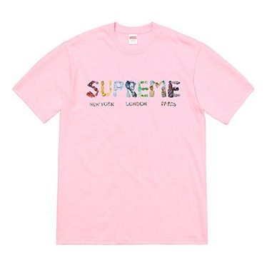 Supreme SS18 Rocks Tee Light Pink Logo Tee SUP-SS18-485