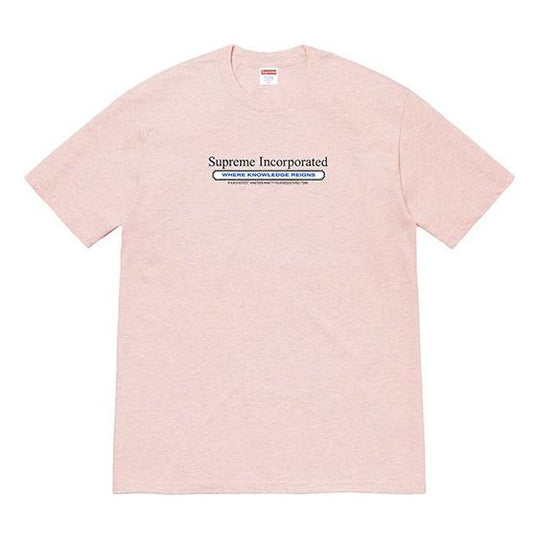 Supreme FW19 Week 7 Inc. Tee Chest Alphabet Short Sleeve Unisex Pink SUP-FW19-755