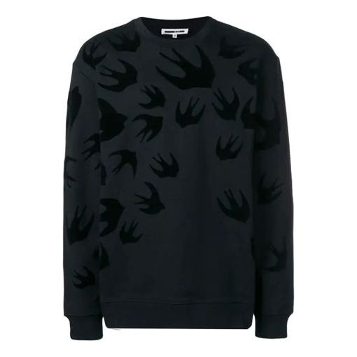 Alexander McQueen Pattern Printing Long Sleeves Round Neck Sweatshirt 'Black' 545415RLT74