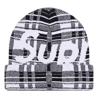 Supreme Big Logo Beanie 'White Plaid' SUP-FW23-2439