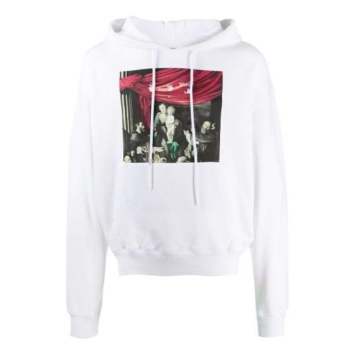 Off-White Caravaggio Painting Over Hood White Blac Fw20 Mens Logo Sweater OMBB037E20FLE0030110