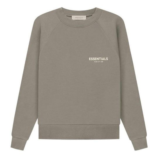 Fear of God Essentials SS22 Crewneck Desert Taupe Logo FOG-SS22-266