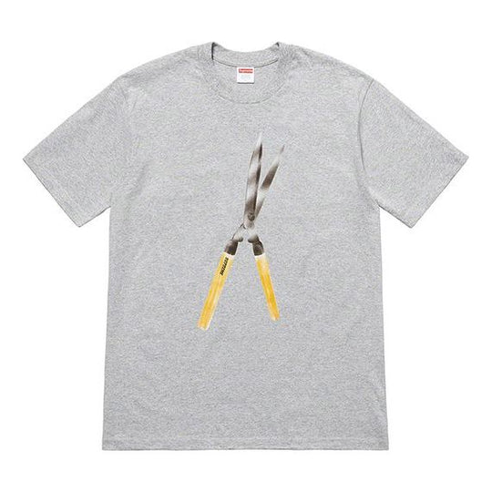 Supreme SS19 Shears Tee Large Scissors Printing Short Sleeve Unisex Gray SUP-SS19-10521