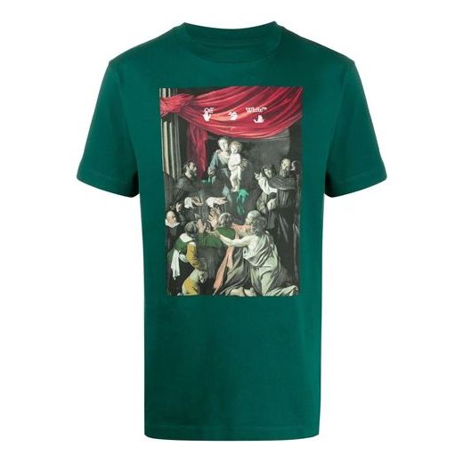 Off-White FW20 Caravaggio Printed Men Green OMAA027E20JER0085710