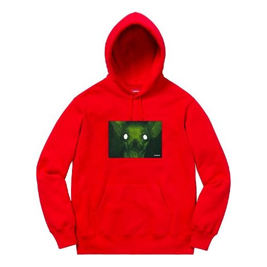 Supreme FW18 Chris Cunningham Chihuahua Hooded Sweatshirt Red SUP-FW18-843