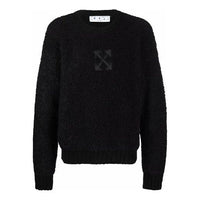 Men's Off-White FW21 Arrow Pattern Long Sleeves Round Neck Wool Sweater Black OMHE103F21KNI0011010