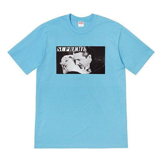 Supreme SS19 Bela Lugosi Tee Vampire Printing Short Sleeve Unisex Light Blue SUP-SS19-10502