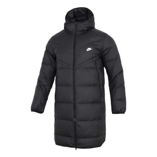 Nike hooded puffer long coat 'Black' DV1134-010