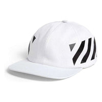 Men's Off-White Stripe White Baseball Cap OMLB008E194000280110