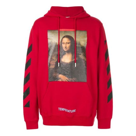 Men's Off-White C/O Virgil Abloh Painting Mona Lisa Jacket Loose Fit Red OMBB029S180030122010