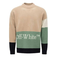 Off-White SS21 Colorblock Logo Round Neck Long Sleeves Colorblock OMHE048R21KNI0016272