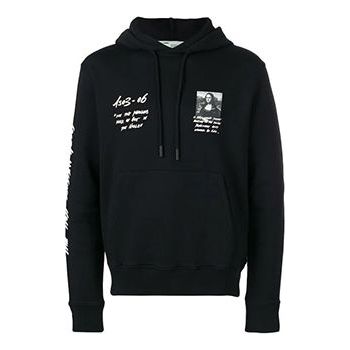 Off-White MENS SS19 Virgil Abloh Mona Lisa Hooded Sweatshirt Black OMBB034S190030051020