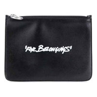 Off-White Unisex Quote-motif Printing Clutch Bag Black OMNF010E20LEA0011001