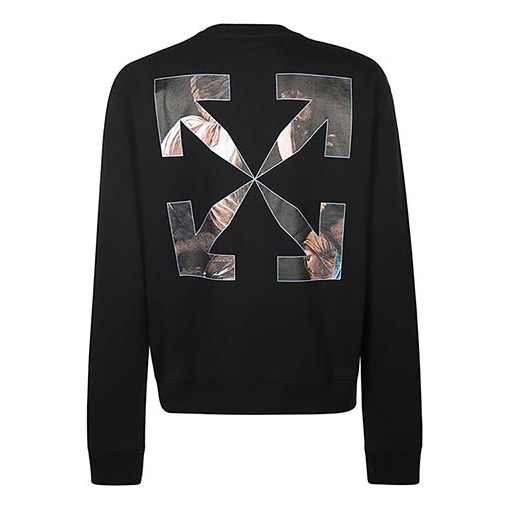 Off-White FW20 Caravaggio Angel Printing Sweater Men Black OMBA025E20FLE0051010