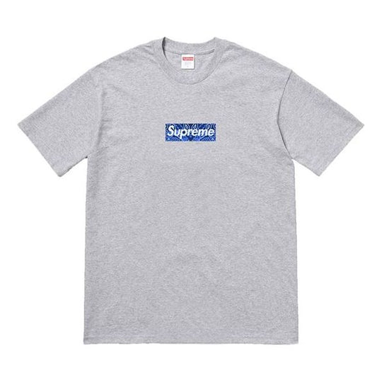 Supreme FW19 Week 17 Bandana Box Logo Tee cashew Short Sleeve Unisex Gray SUP-FW19-10902