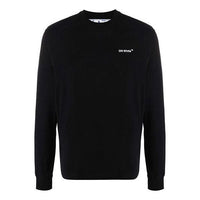 Men's Off-White SS22 Caravaggio Arrow Alphabet Long Sleeves Loose Fit Black T-Shirt OMAB064C99JER0031001