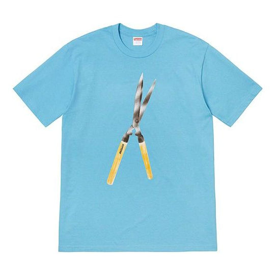 Supreme SS19 Shears Tee Large Scissors Printing Short Sleeve Unisex Blue SUP-SS19-10524