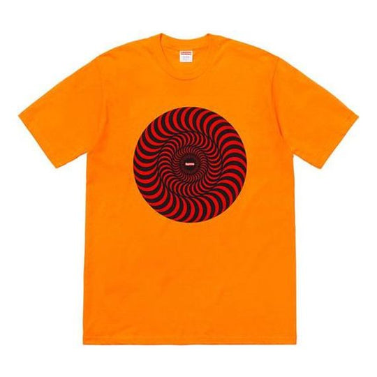 Supreme SS18 Spitfire Classic Swirl Bright Orange Tee SUP-SS18-452