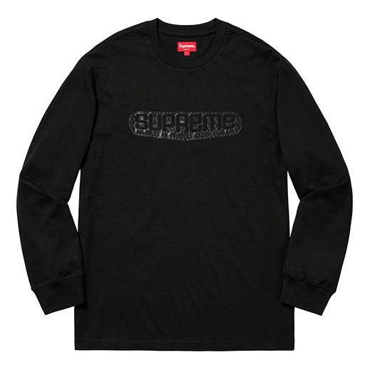 Supreme SS19 Tech L/S Tee Black LOGO Long Sleeves Pullover Unisex SUP-SS19-156