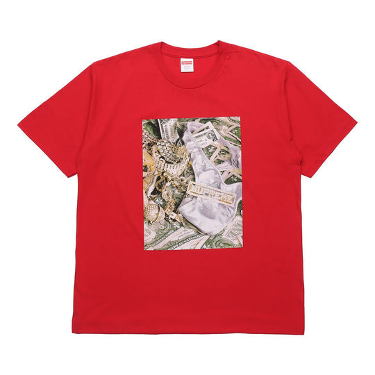 Supreme SS20 Week 1 Bling Tee Money Printing Short Sleeve Unisex Red SUP-SS20-298