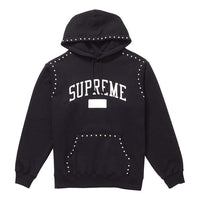 Supreme FW18 Studded Hooded Sweatshirt Black Logo SUP-FW18-591