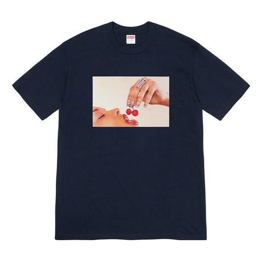 Supreme SS20 Week 1 Cherries Tee Cherry Short Sleeve Unisex Navy Blue SUP-SS20-281