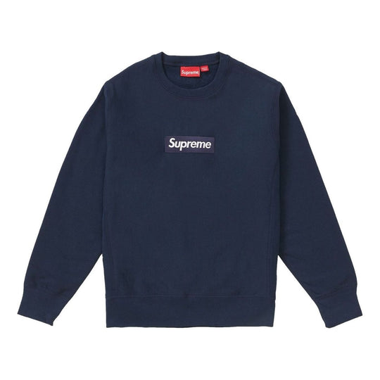 Supreme FW18 Box Logo Crewneck Sweater 'Navy' SUP-FW18-1076