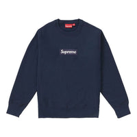 Supreme FW18 Box Logo Crewneck Sweater 'Navy' SUP-FW18-1076