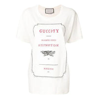 (WMNS) Gucci Pattern Round Neck Short Sleeve Unisex White 493117-X3N38-7550