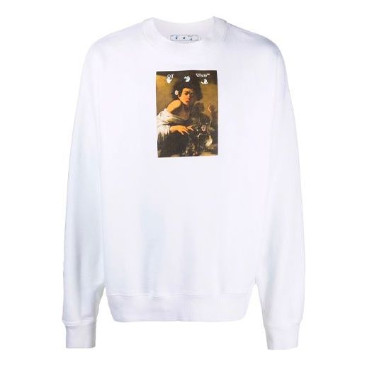 Men's Off-White FW21 Caravaggio Printing Loose Fit White OMBA054F21FLE0100184