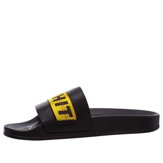 Off-White Industrial Tape Slides Slippers Black/Yellow OMIC001S21MAT0031018