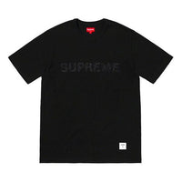 Supreme SS19 Shatter Tee Black Large Logo Embroidered Short Sleeve Unisex SUP-SS19-005