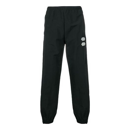 Men's Off-White Solid Color Side White Stripe Casual Pants/Trousers Black OMCA085R19C0102110001000