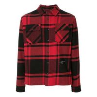 Off-White lapel Plaid Long Sleeves Shirt Version Red OMGA074R19C080242010