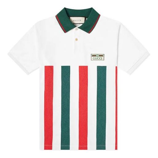 Gucci Striped Webbing Oversized Polo Shirt For Men White 623242-XJCGQ-9060