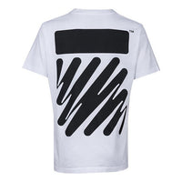 Men's Off-White SS22 Solid Color Cotton Zebra Printing Short Sleeve White T-Shirt OMAA027S22JER0100110