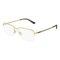 Gucci Gold Color Square half frame Optical Glasses 55mm GG0834O-001