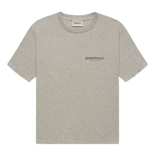 Fear of God Essentials FW21 Short Sleeve Tee Dark Heather Oatmeal FOG-FW21-222