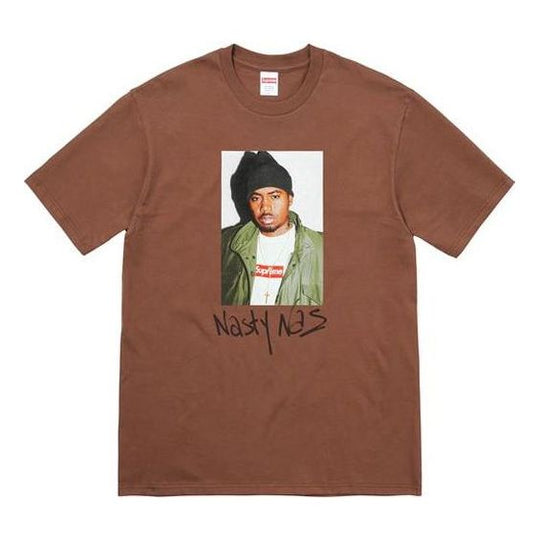 Supreme FW17 Nas Tee Brown Character Printing Short Sleeve Unisex SUP-FW17-0262